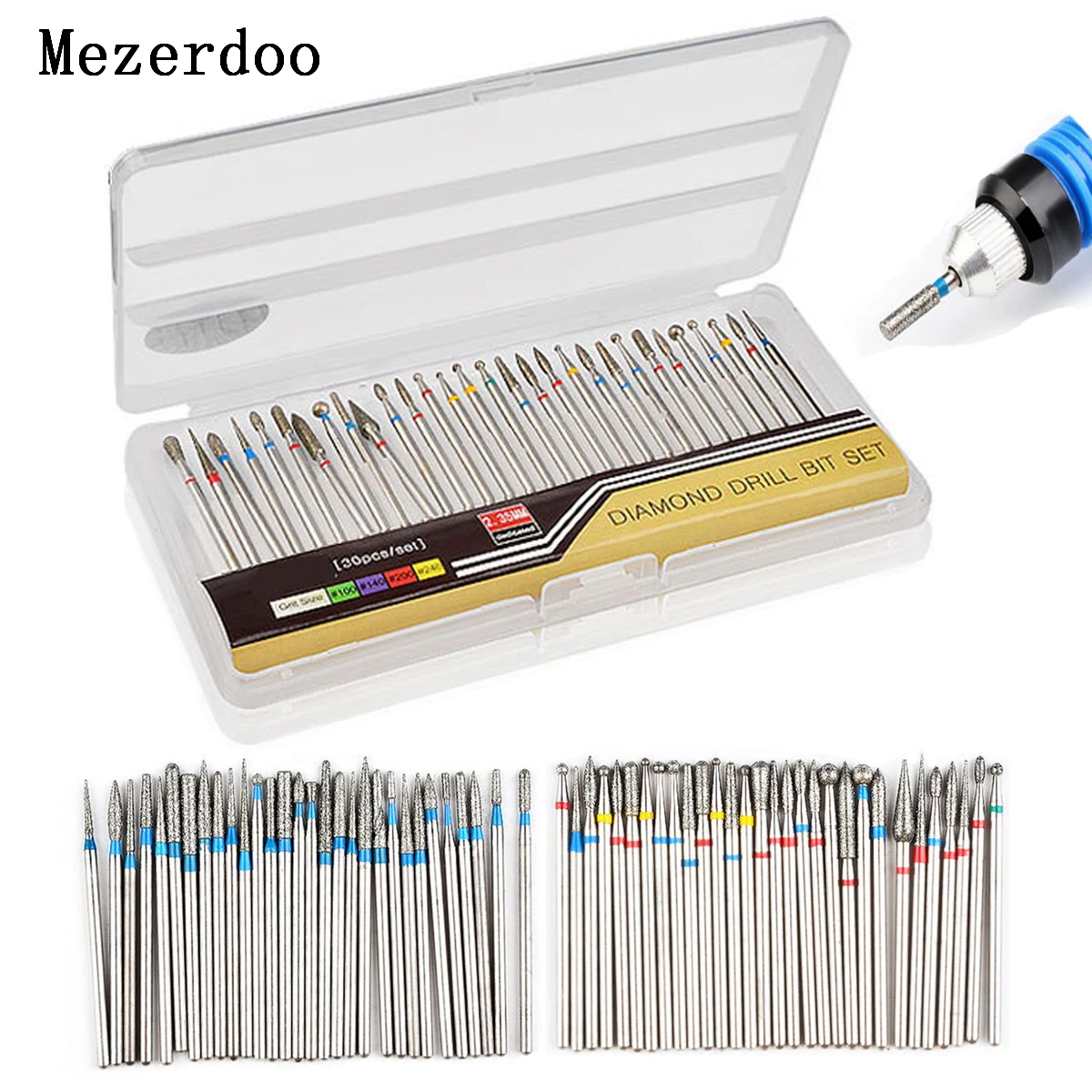 30 шт./компл. Вольфрамовая стальная шлифовальная насадка для ногтей сверла сверло