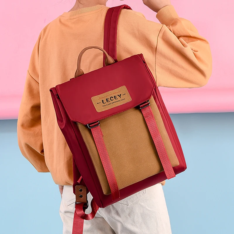 Женский рюкзак с матовой прошивкой водонепроницаемый студенческий школьный для