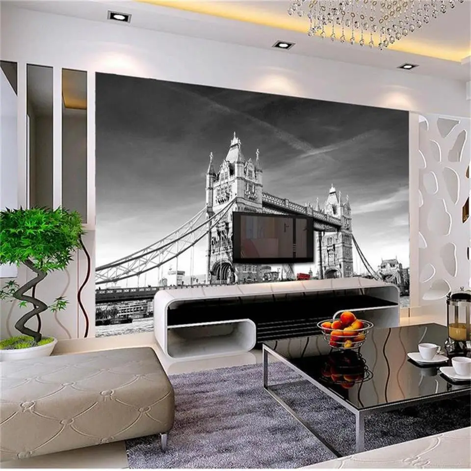 3D обои на заказ фотообои для гостиной с изображением башни лондонского моста