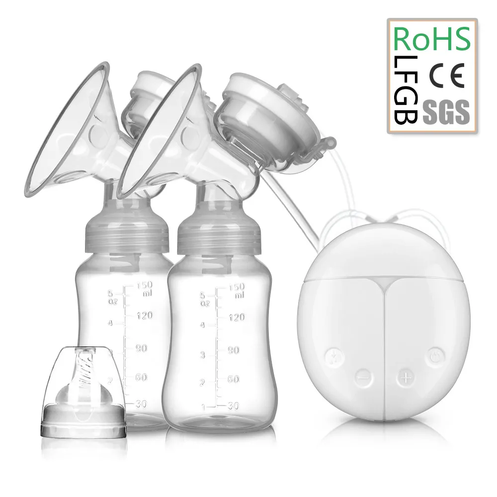 ZIMEITU Double Electric Breast Pumps Powerful Nipple Suction USB Electric Breast Pump with baby milk bottle Cold Heat Pad Nippl