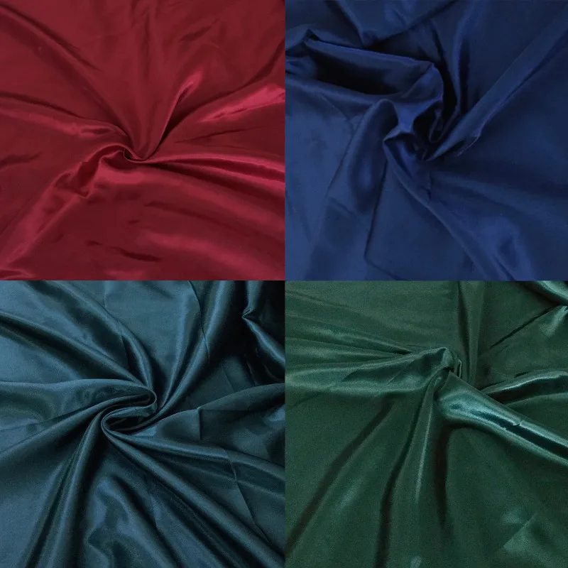 3/5/10m Silky Satin Fabric By Meter High Density Green Fabric for Sewing Dress Shirts Wedding Lining Cloth,Black Blue Red White