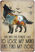 super durable beautiful wolf wild wolf and into the forest i go to lose my mind tin signs vintage wall decoration bar kitchen