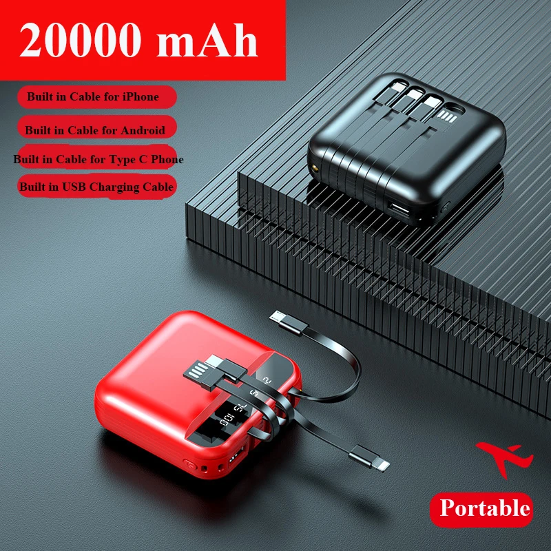 

20000mAh Mini Power Bank for Xiaomi Huawei iPhone Samsung Poverbank Portable Charger Powerbank External Battery Pack Power Bank