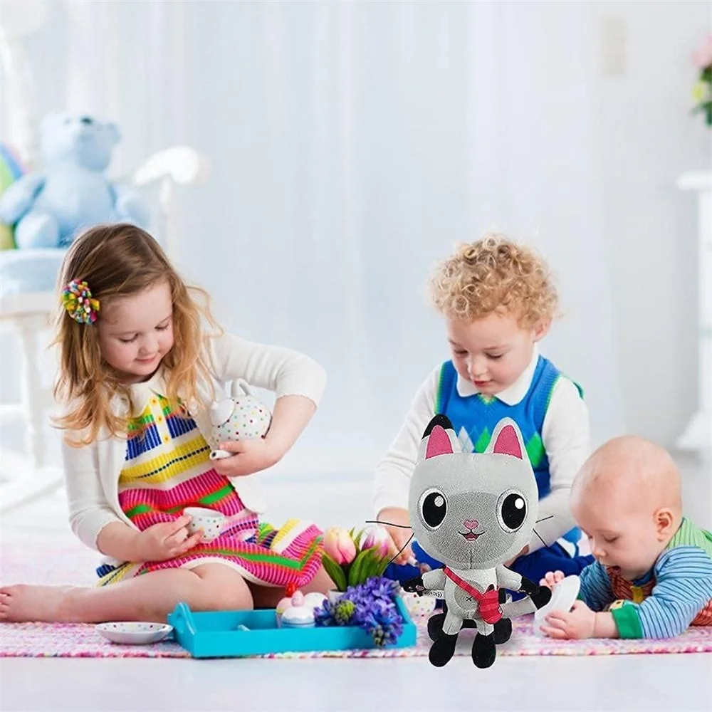 Casa de mu&ntilde;ecas de peluche de Gabby para ni&ntilde;os, juguete de Mercat, sirena, Pandy Paw, Cakey, gatito, Hada, gato, peluche, regalo, 2 unids/lote-5