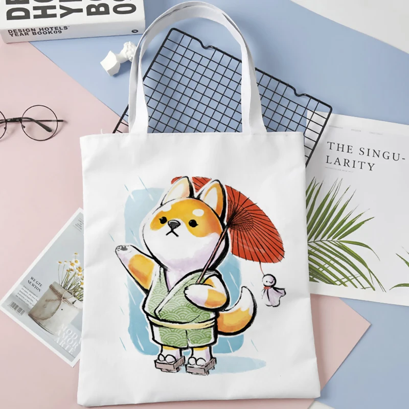 

Shiba Inu shopping bag bolsa canvas shopper handbag shopping bag bolsas ecologicas sac cabas bolsa compra foldable sac tissu