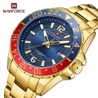 naviforce top luxury gold mens watches business classic stainless steel calendar clock waterproof quartz male wristwatch 2021