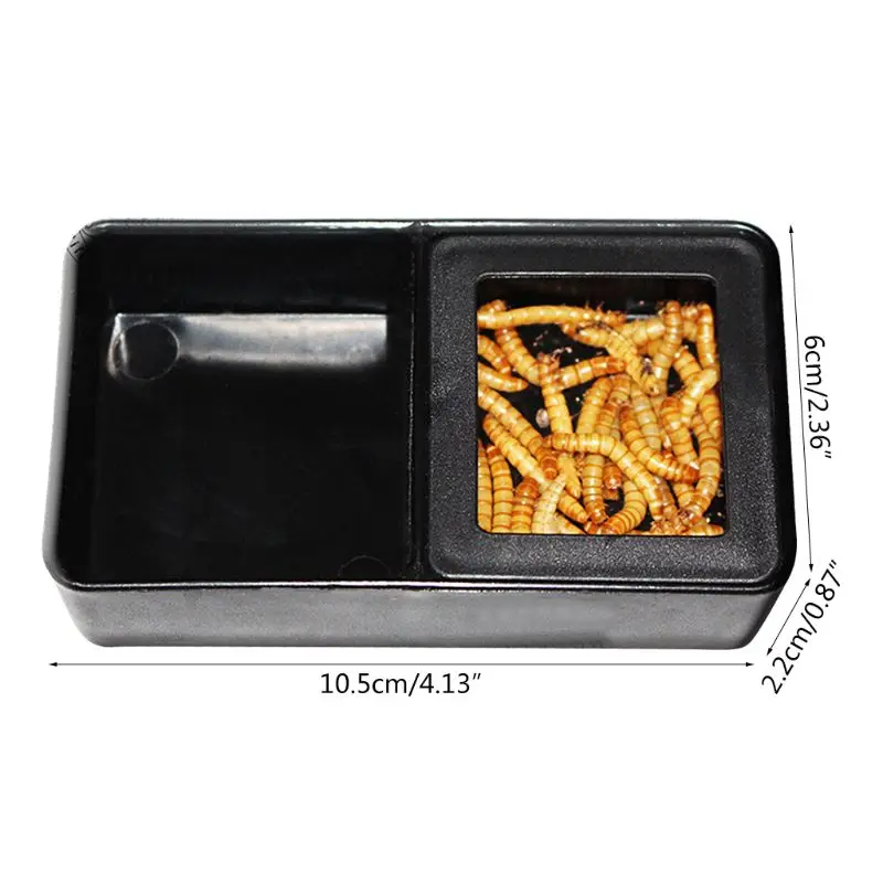 Черный пластик рептилии воды пищевой короб Террариум для кормления разведения