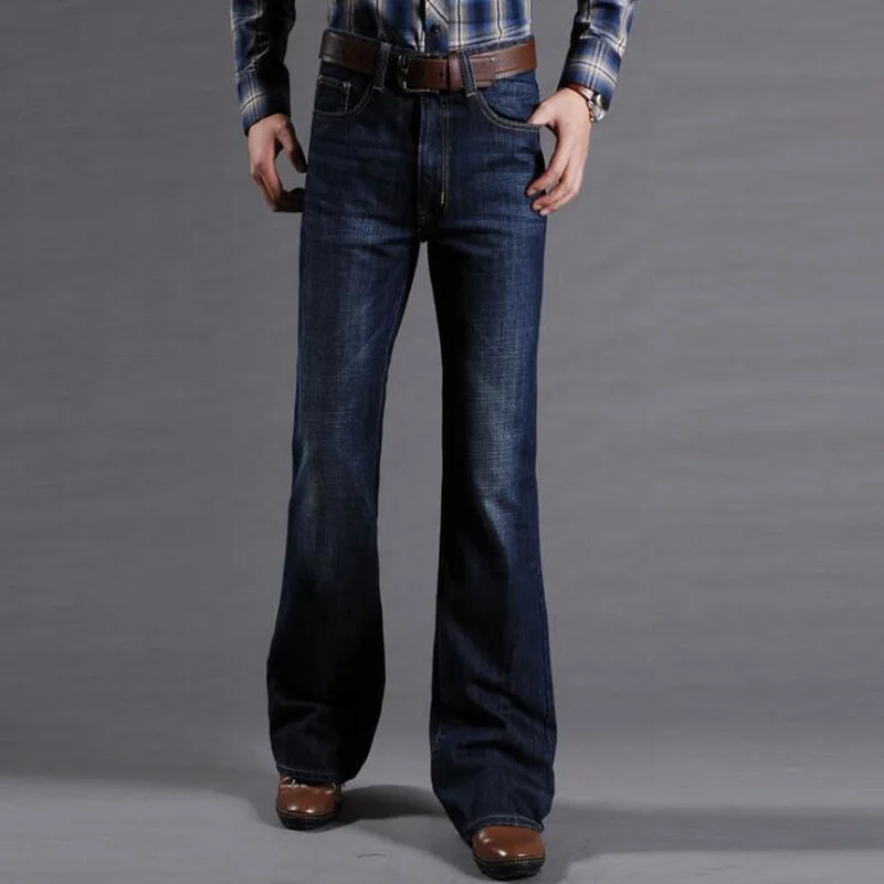 Men Jeans High Waist Men's Denim Big Flare Pants Casual Men's Big Flare Jeans Male Designer Classic Denim Pants Size 28-38