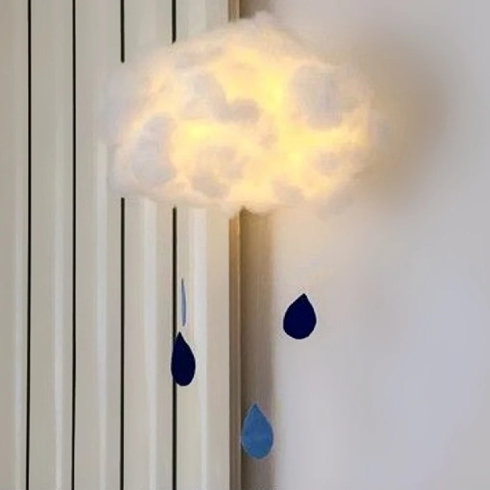 2 м DIY ручной работы милое хлопковое облако Форма светильник подвесной ночной