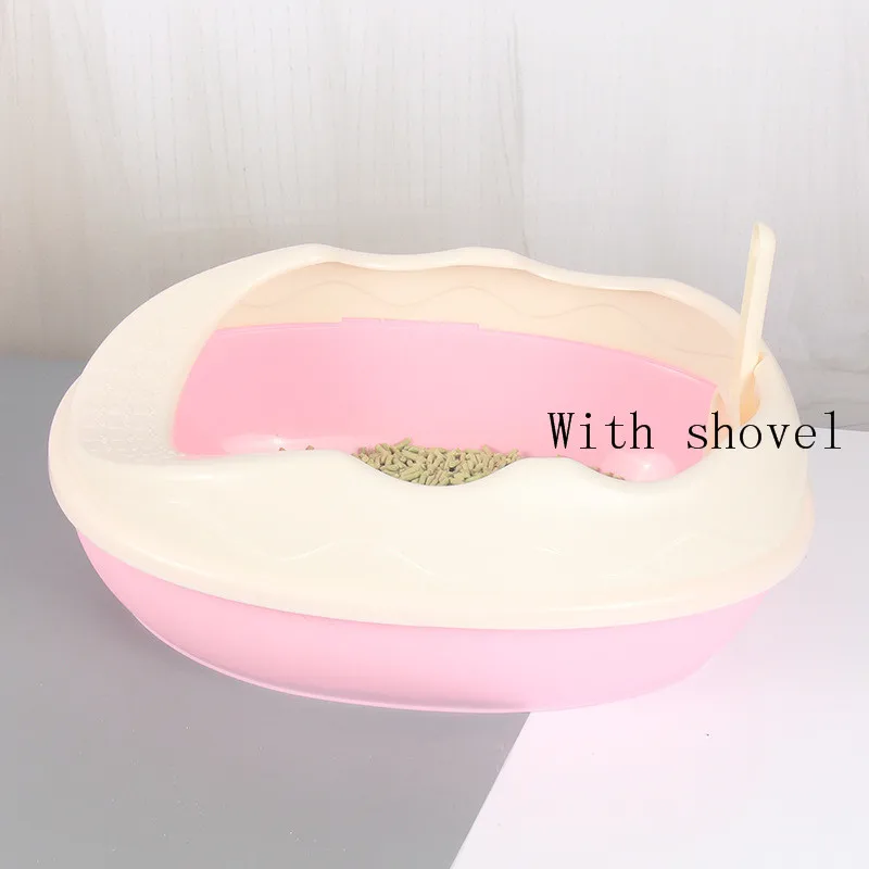 Pink Фабрика прямой ящик для мусора полузакрытый кошачий Туалет большой кот горшок отправить совок для уборки наполнителя кошачьего лотка товары для домашних животных аксессуары для домашних животных - Цвет: Pink