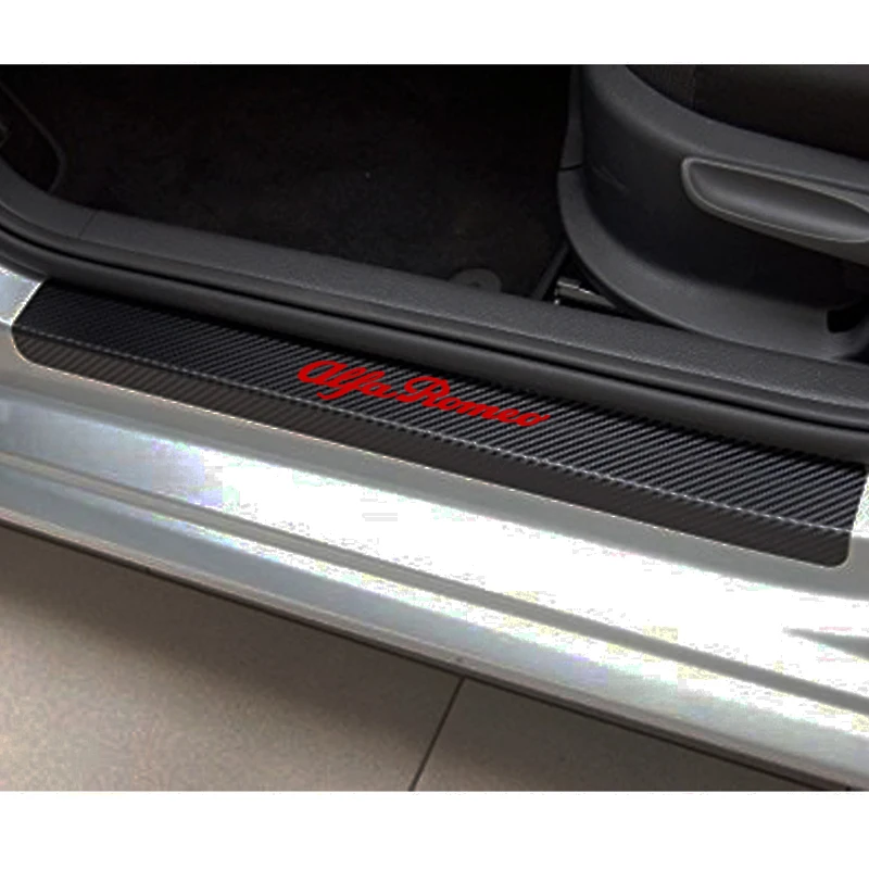 Carbon Fiber Vinyl Door Sill Protector Sticker For Alfa Romeo 159 147 156 Giulietta Mito Car Accessories | Автомобили и мотоциклы