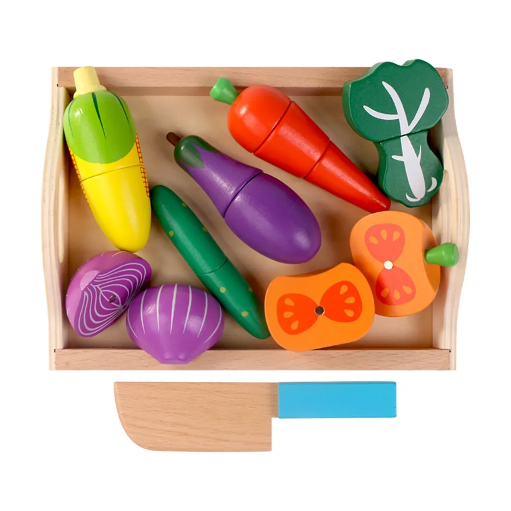 

Cute Wooden Cutting Fruit Vegetable DIY Pretend Play Toy Set Kitchen Food Cook Cosplay Girls Children Kid Educational Toy Gifts