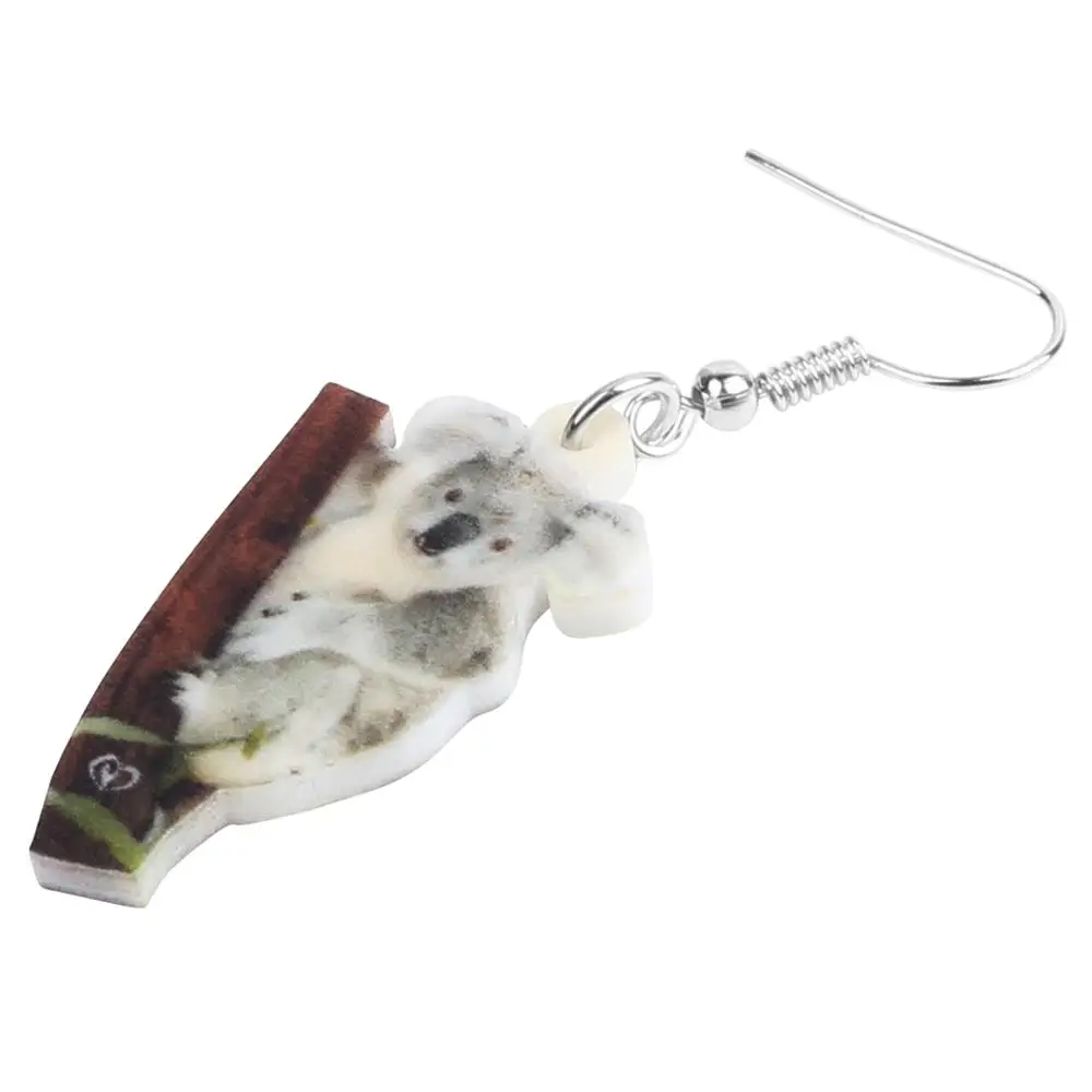 Акриловые серьги Bonsny в стиле коала Висячие ювелирные изделия виде животных для