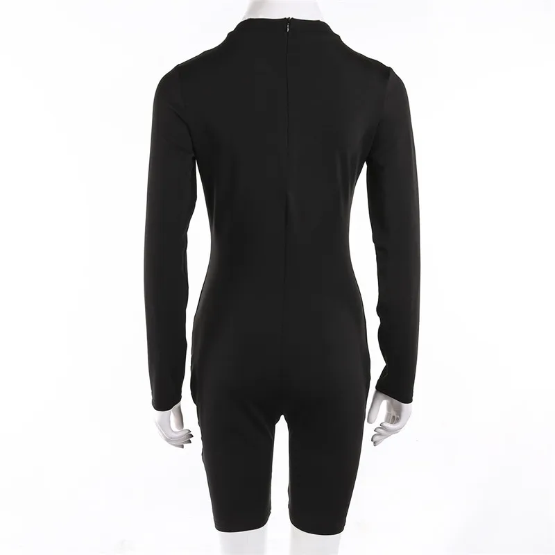 

Imcute Fitness Casual Biker Playsuit Bodysuit Long Sleeve Neon Rompers Womens Jumpsuit Shorts Summer Solid Bodycon Playsuits New
