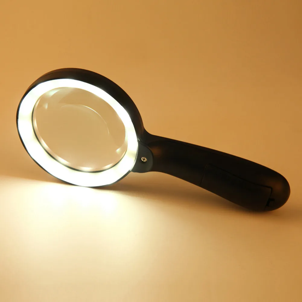 

Lighted Magnifying Glass-10X 10X Hand Held Large Reading Magnifying Glasses With 12 LED Illuminated Light For Seniors