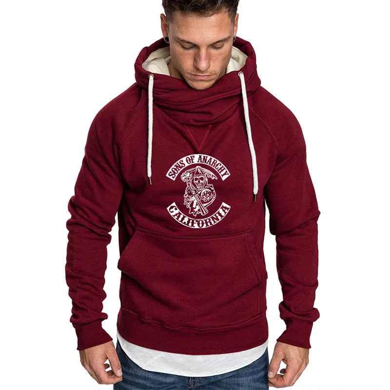 

SOA Sons of anarchy the child Fashion Skull Print Men Sportswear Hoodies Male Casual Sweatshirt Winter Fleece Hip Hop Warm Hoody