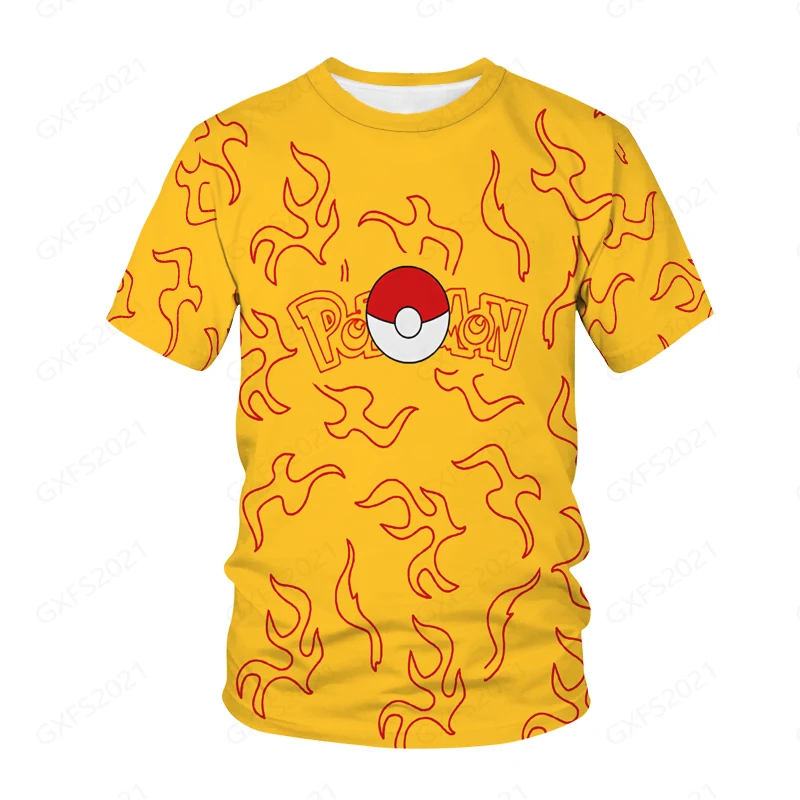 

Super Cute Cartoon Pokemon-Go Pikachu Picachu 3D T-Shirt Lovers' Harajuku Style Summer Essential Street Party Best Choice Hot