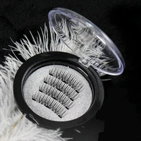 3d magnet false eyelashes european and american sharpened magnetic eyelashes naturally dense three magnets glue free eyelashes