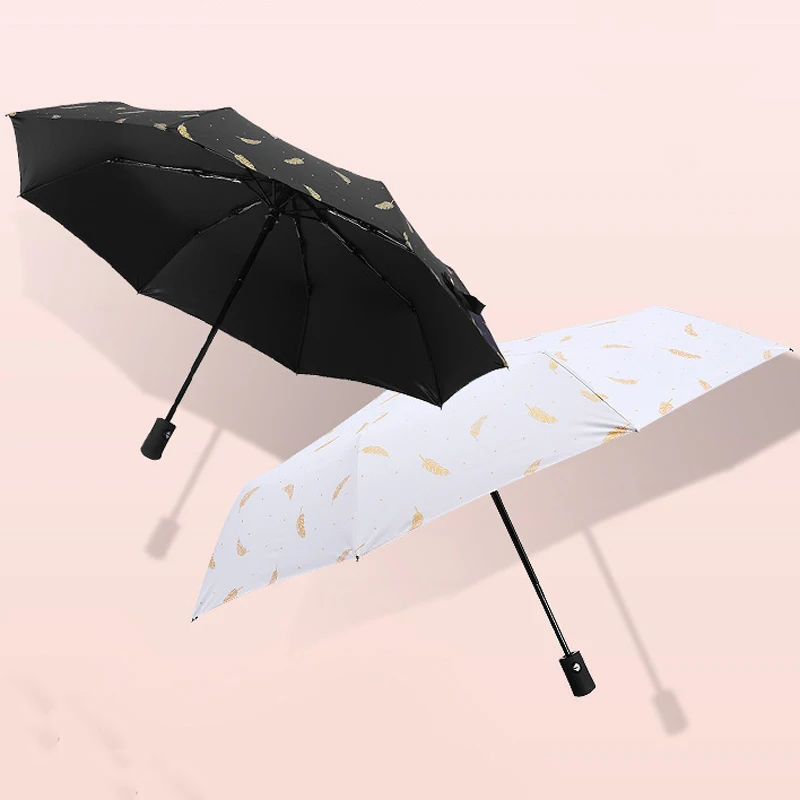 

Fully Automatic Opening and Closing 3 Folding Fashion Umbrella Sunscreen/rain Shelter Multi-function Umbrella Car Acessories