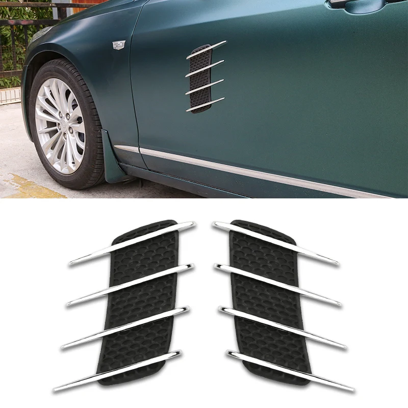 

Car hood fake air outlet fender simulation vent shark gill fake side air outlet net body decoration accessories