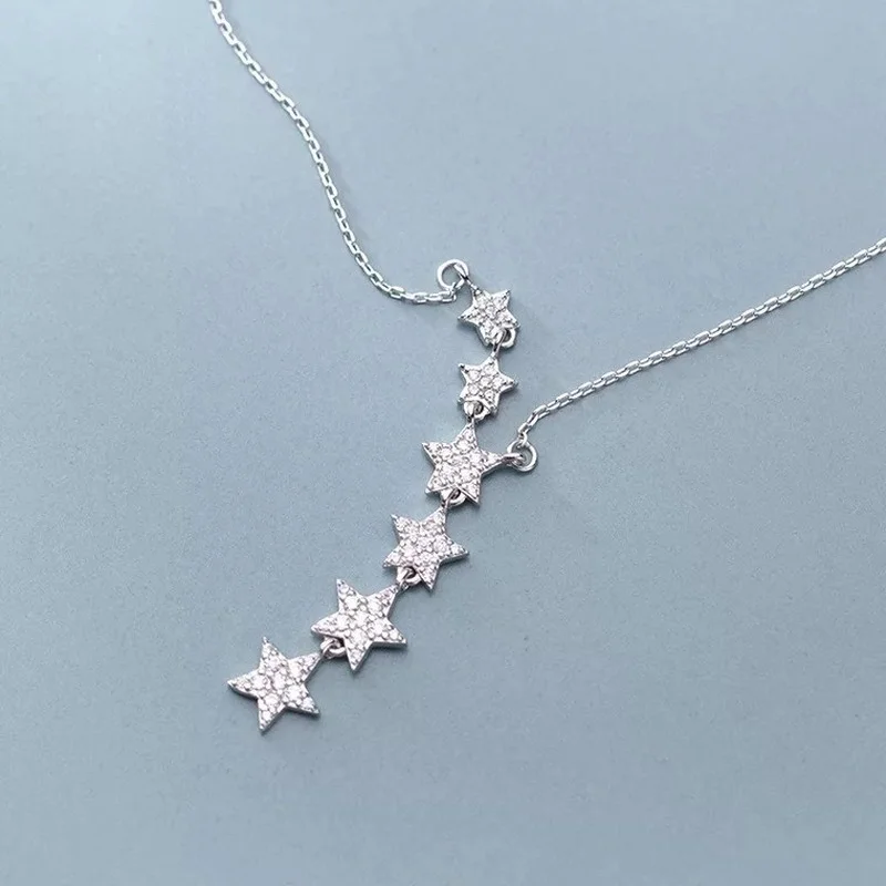 

Kpop Новое модное простое ожерелье с подвеской в виде пятиконечной звезды для женщин ожерелье с цепочкой Y-образной формы из циркония 2021