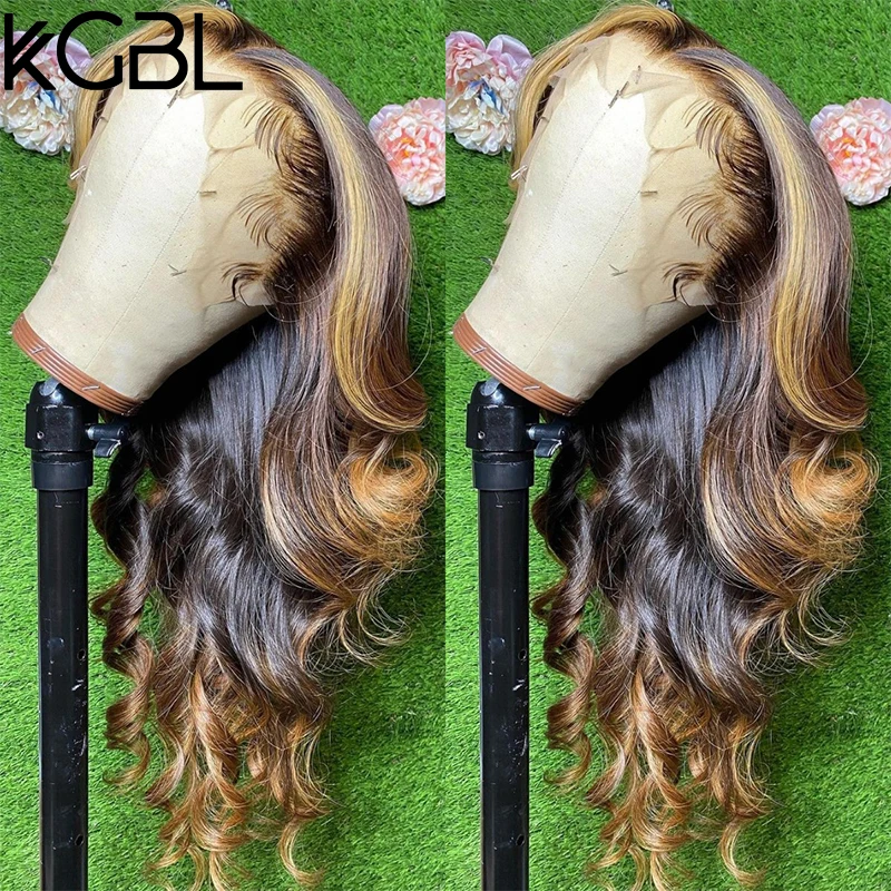 Парики KGBL из человеческих волос 13x 4 волнистые 8-24 дюйма без кутикулы 180% плотность