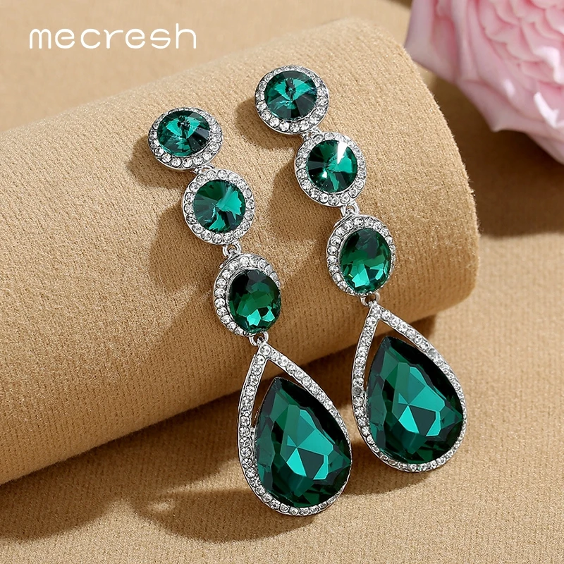 Mecresh массивные Большие Длинные свадебные Висячие серьги для женщин модная