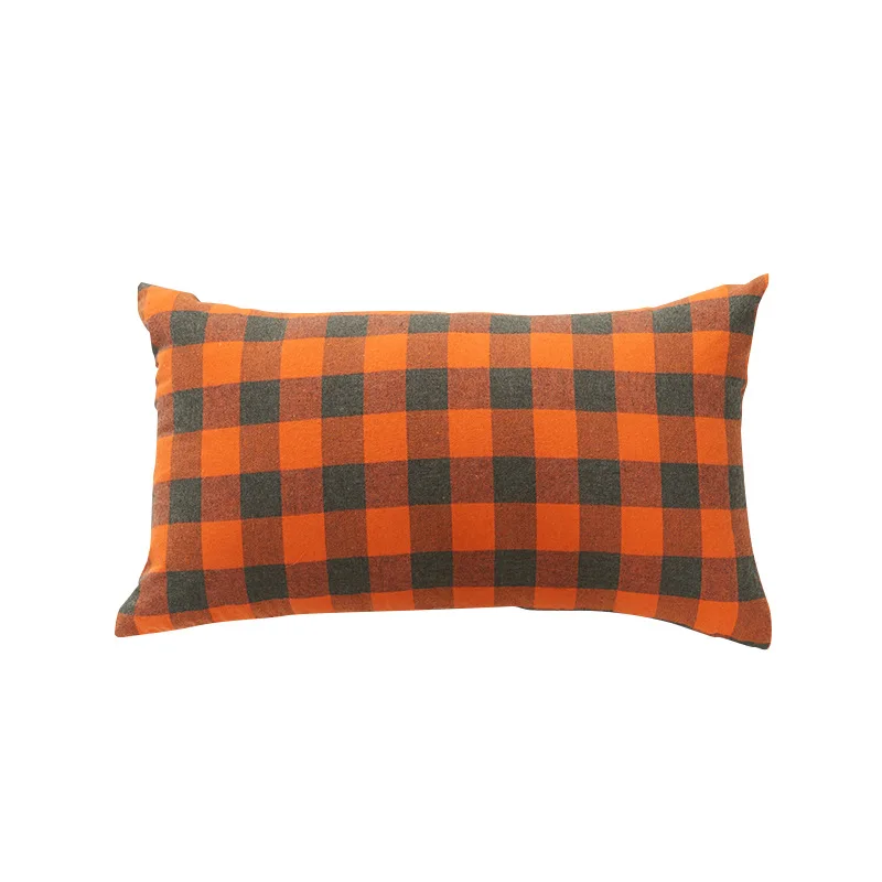 Современная Скандинавская серая красная клетчатая искусственная Подушка