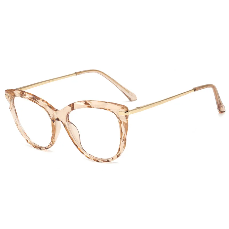 tea YOOSKE оправы для очков кошачий глаз для женщин прозрачные сексуальные женские трендовые стильные брендовые оптические компьютерные оправы для очков - Цвет оправы: tea