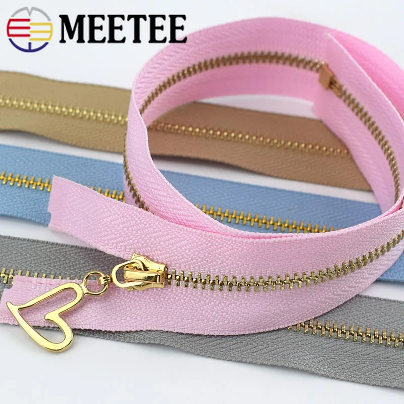 MEETEE 3#40 см 60 см открытые металлические молнии серебряные зубы швейная молния для одежды повседневные брюки DIY аксессуары ZK885