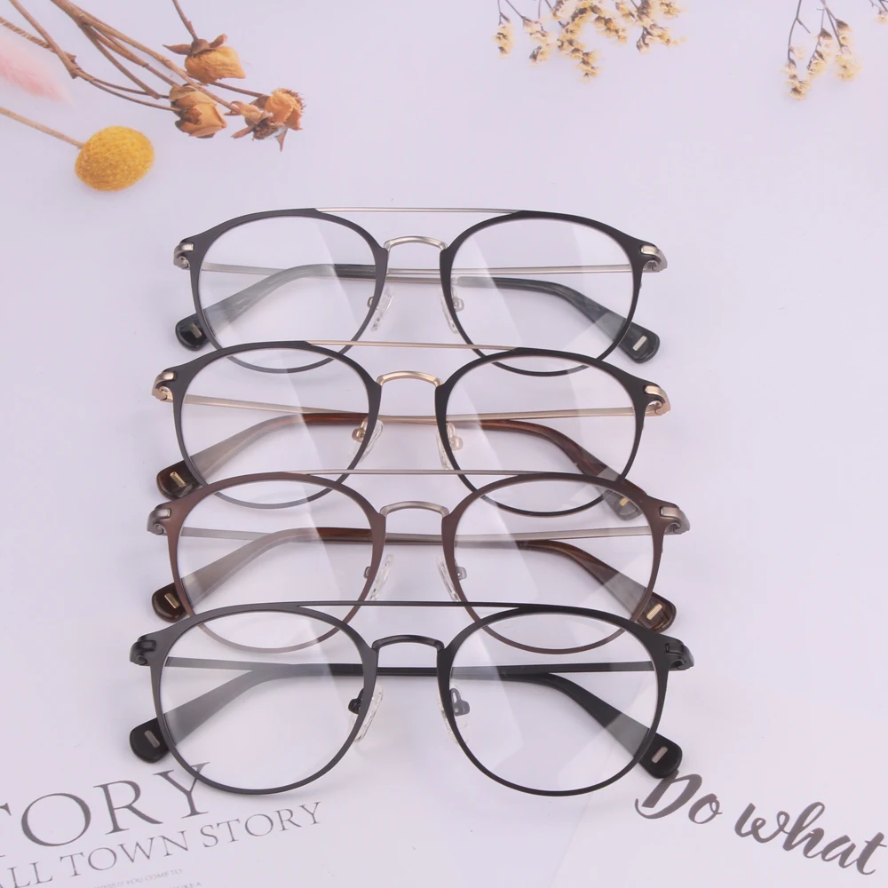 wholesale newest round glasses Women optical frames boys Clear Lens big size Eyewear Unisex Retro metal spectacles black gold