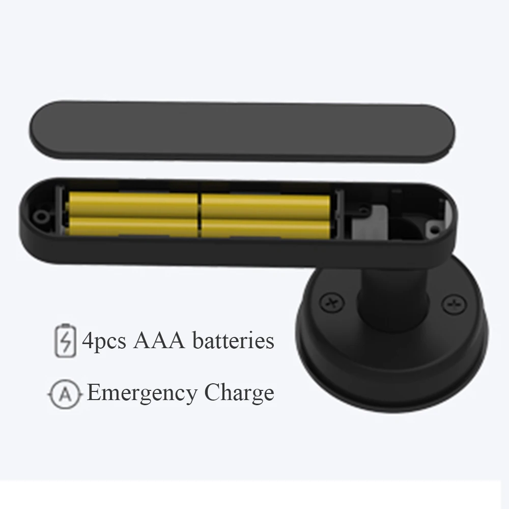 Дверной замок со сканером отпечатков пальцев и металлическим ключом для