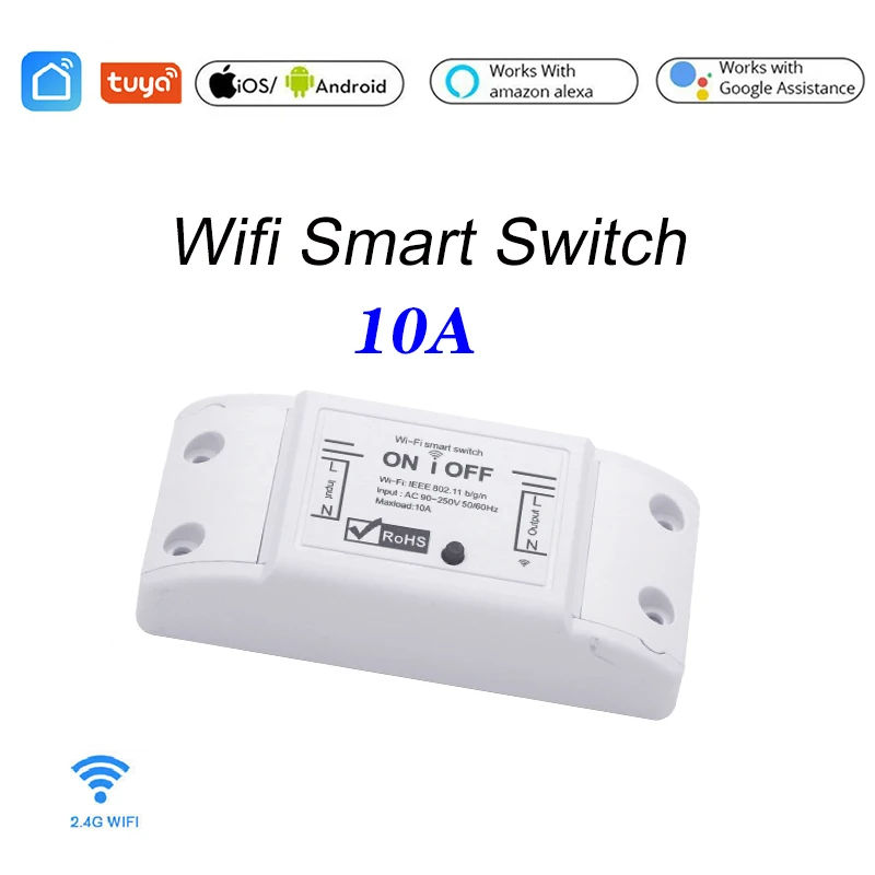 Tuya WI FI умный переключатель включения и выключения 10A Беспроводной применение
