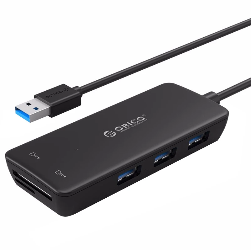 

Многофункциональный 3-портовый Usb 3,0 концентратор Orico H3Ts-U3 с кардридером Sd/Tf