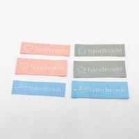 stock hand made woven labels with heart for clothing bags shoes handmade fabric labels for sewing tags free shipping