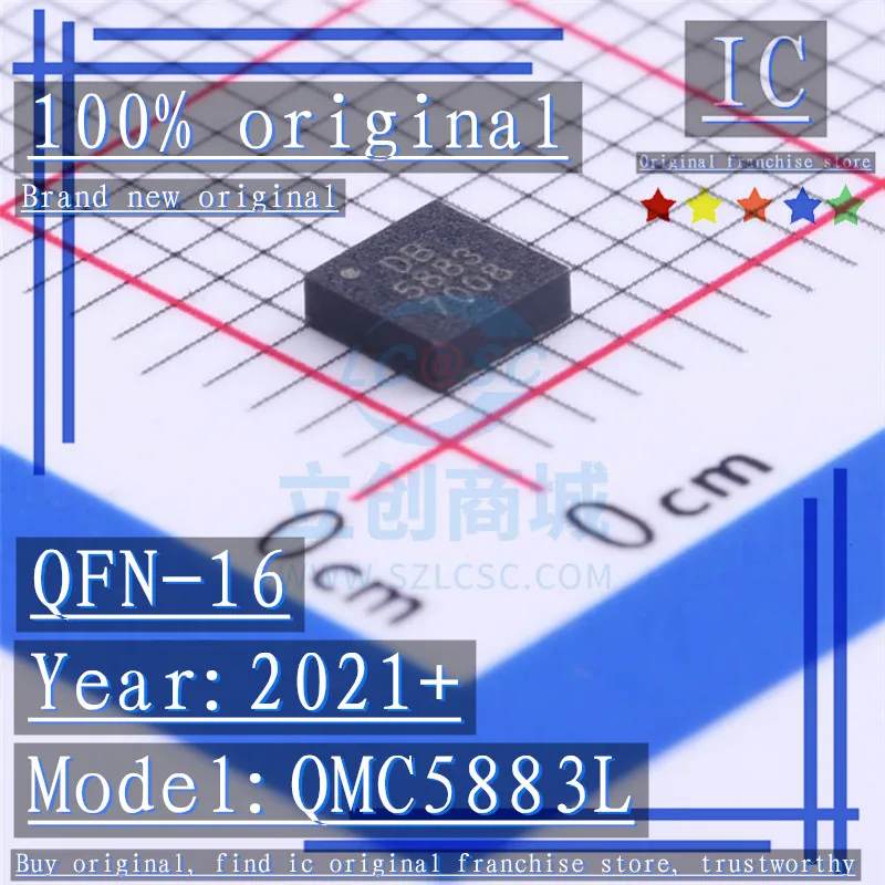2021 + 100% новый оригинальный 2 шт.-10 шт. QMC5883L 5883 QFN-16 трехосевой магнитный датчик -