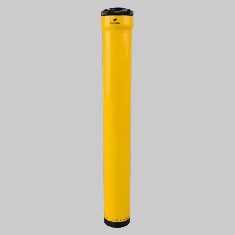 

COHIBA Black Stainless Steel Cigar Tube Travel Holder Humidifier Portable