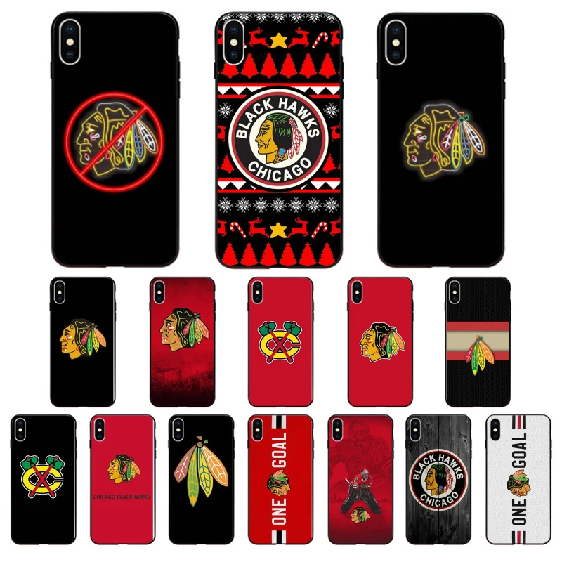Chicago Blackhawks TPU мягкие Аксессуары для телефонов чехол телефона iPhone X XS MAX 6 6S 7 7plus 8 8Plus 5