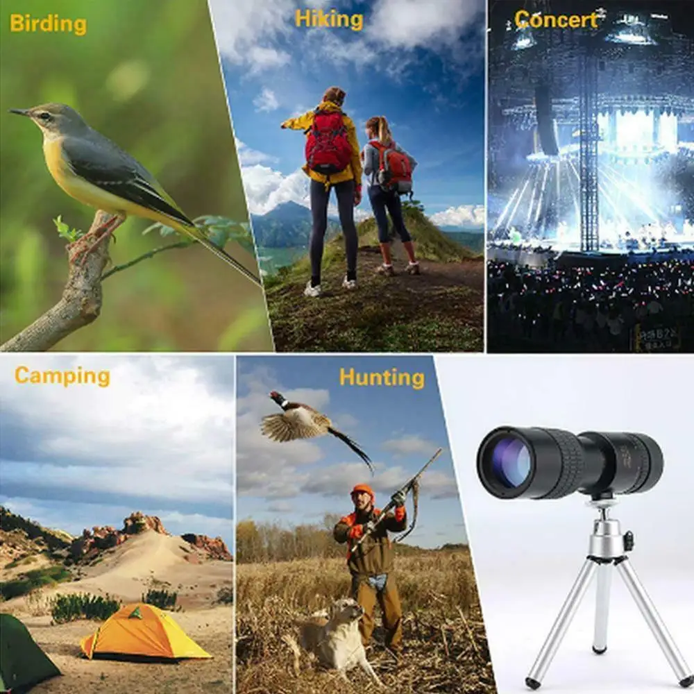 

4K 10-300X40mm Super Telephoto Zoom Monocular Telescope Mobile Phone Camera Lens with tripod & clip Mobile Phone Accessories