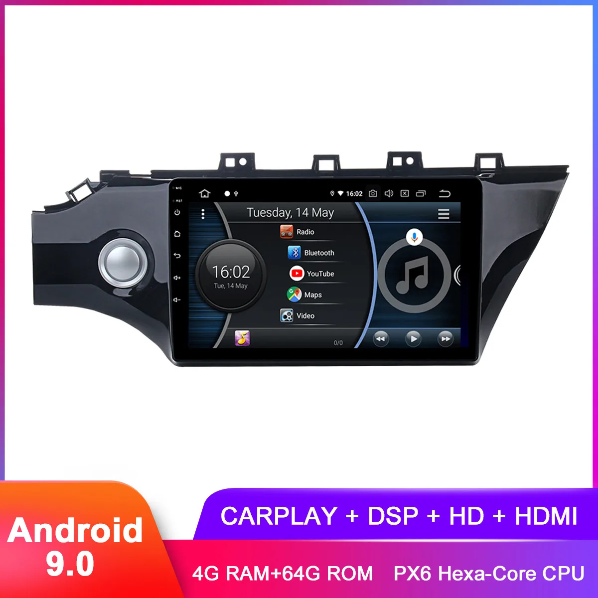 10.2&quot IPS Android 9.0 Car Stereo For Kia K2 Rio 2017 2018 Carplay Radio FM WiFi GPS Navigation BT 5.0 DSP Audio Video Headunit |