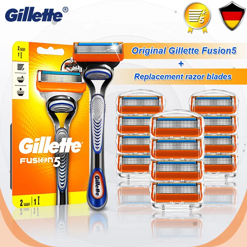 

Станок для бритья Gillette Fusion 5, безопасный держатель для бритвы для лица, кассеты для бритья бороды, чехол со сменными лезвиями для мужчин