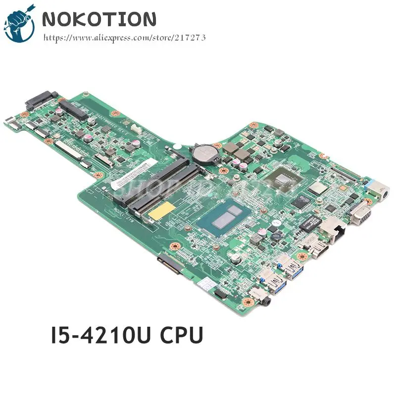 Материнская плата NOKOTION для ноутбуков Acer aspire материнская NBMNW11002 DA0ZYWMB6E0 SR1EF ЦП