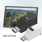 Компактный мини-кардридер для ноутбука, компьютера, черно-белый, USB 2,0, высокоскоростной разветвитель, устройство удлинитель концентратора
