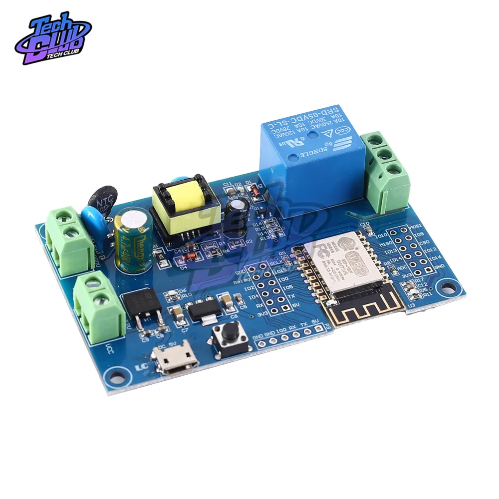 AC 220V DC 12V ESP8266 WIFI одиночный релейный модуль esp8266 ESP 12F AC/DC UART макетная плата с