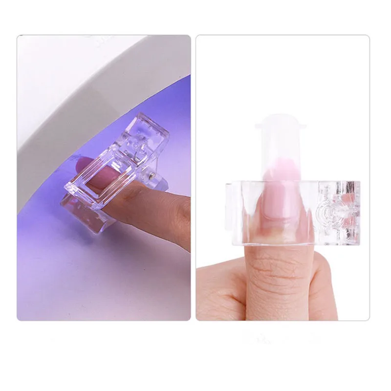 5Pcs Poly Nail Gel Quick Building Tips Clip Finger Extension UV LED Plastic Builder Nail Gel Tool Kits for Nails