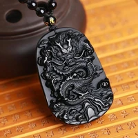 100 natural genuine obsidian sakyamuni bead buddha with adjustable chain womanman jewelry lucky necklace pendant