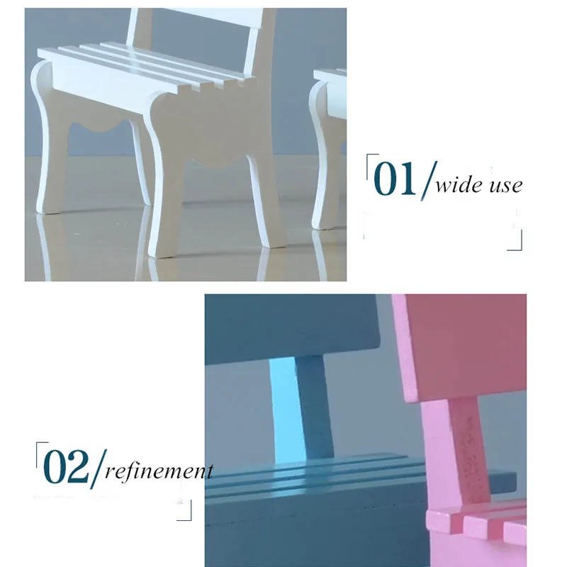 Домашний декор деревянный стул стол фигурки реквизит для фотосессии ручная