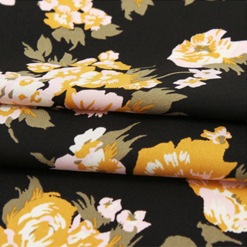 

Soft Printed Floral Chiffon Fabric For Top Dress Fashion ,by the meter