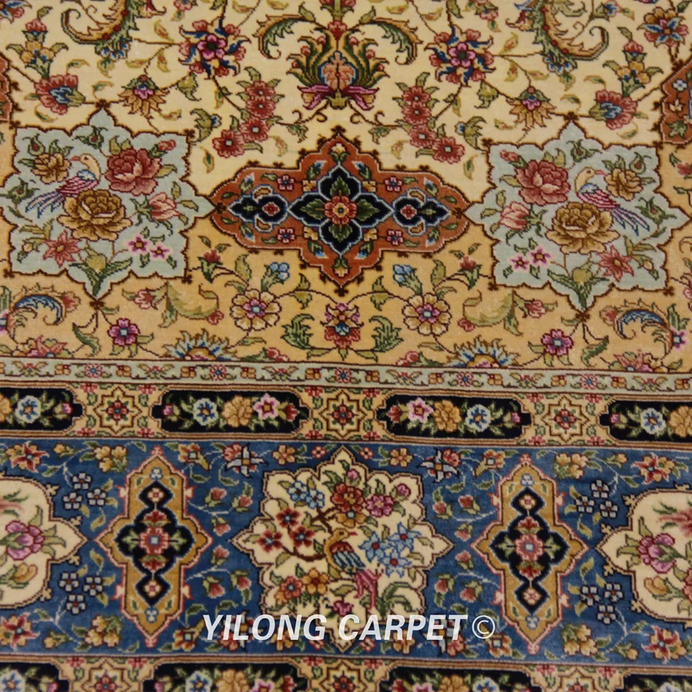 Yilong 6 'x 9' персидский шелковый ковер ручной работы традиционный дизайн