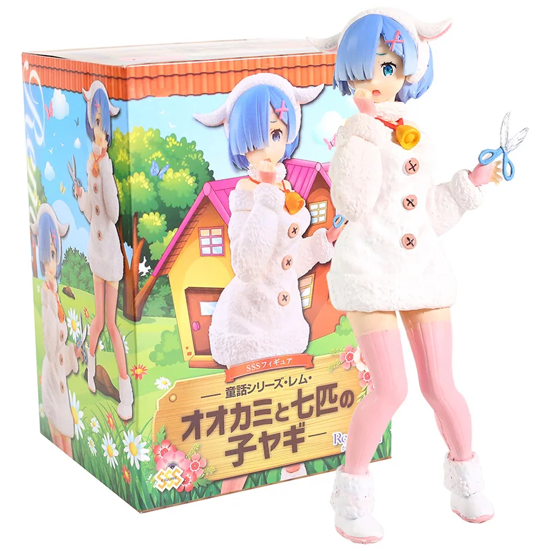 

Zero Rem Fairy Tale Wolf and 7 Sheep Ver Character SSS Prize Figure Collectible Model Toy